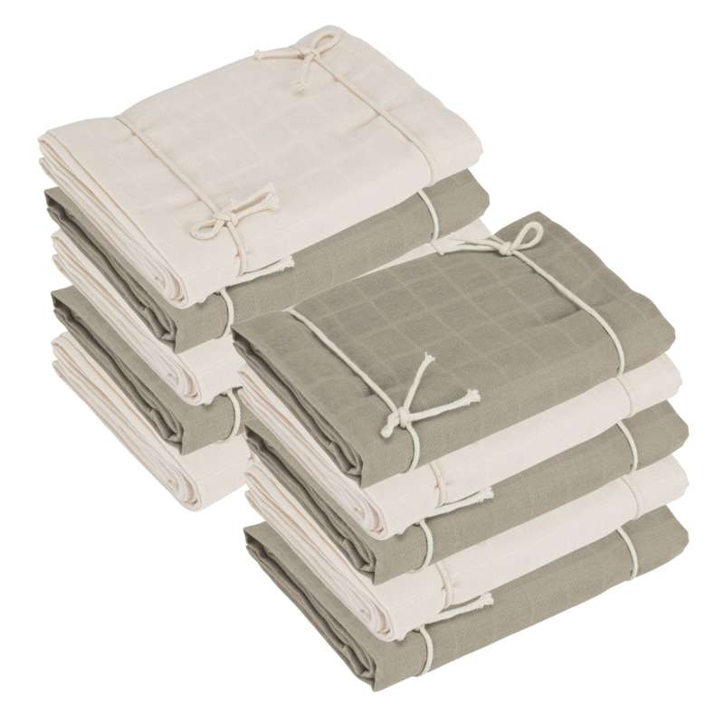 Oh'Naturel Ekologiska Tygblöjor - 10-pack - Svane/Lotus 