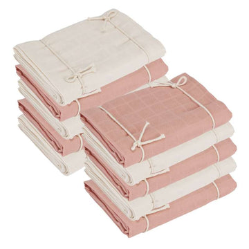 Naturebaby Ekologiska tygblöjor/Minisvamp - 10-pack - Rose Cloud/White 