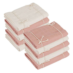 Naturebaby Ekologiska tygblöjor/Minisvamp - 10-pack - Rose Cloud/White 