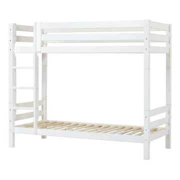 Hoppekids ECO Luxury - Hög loftsäng - 90x200 cm. - Flexibel inläggsbotten - Vit 