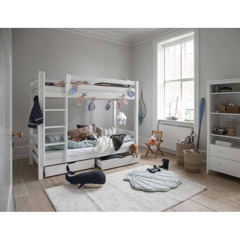 Hoppekids ECO Luxury - Rakt Stege till Hög Säng - Vit 