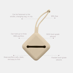 BIBS Accessories Napphållare - Silikon - Nappbox med plats för 3 nappar - Vanilla