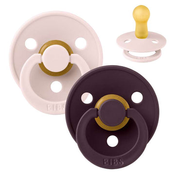 BIBS Nappfärg 2 PACK Latex Storlek 2 Blomma/Plommon 