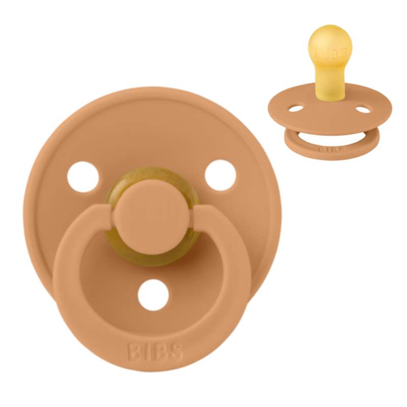 Bibs Rund Colour Napp - strl. 1 - naturgummi - Pumpa 