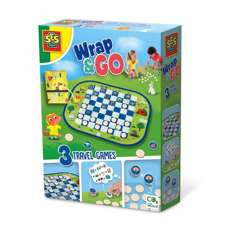 SES Creative Spel - Dam och Memoryspel i Resväska 