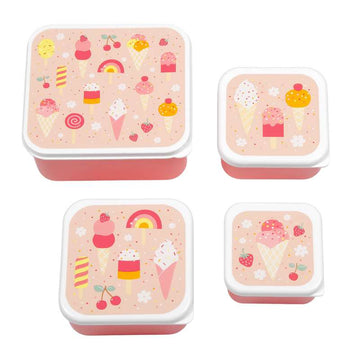 A Little Lovely Company Matlåda - och Snacksboxset - 4 st. - Glass 