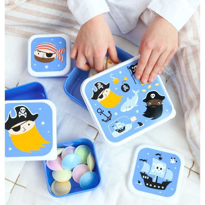 A Little Lovely Company Matlåda - och snacksboxset - 4 st. - Pirates 