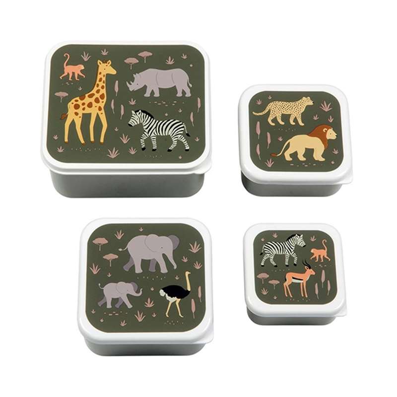 A Little Lovely Company Matlåda - och Snacksboxset - 4 st. - Savanna 