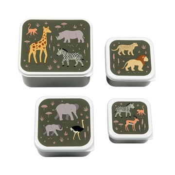 A Little Lovely Company Matlåda - och Snacksboxset - 4 st. - Savanna 