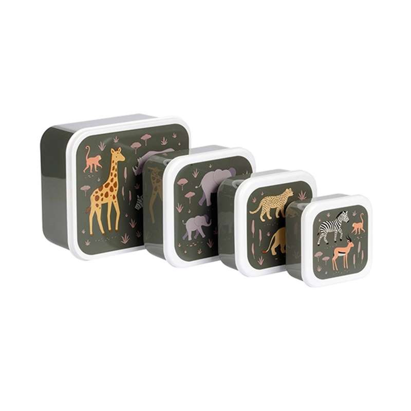 A Little Lovely Company Matlåda - och Snacksboxset - 4 st. - Savanna 