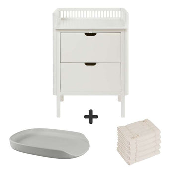 Sebra Skötbord med lådor - Classic White - Bundle 3 