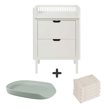 Sebra Skötbord med lådor - Classic White - Bundle 5 