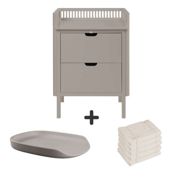 Sebra Skötbord med lådor - Jetty Beige - Paket 1 