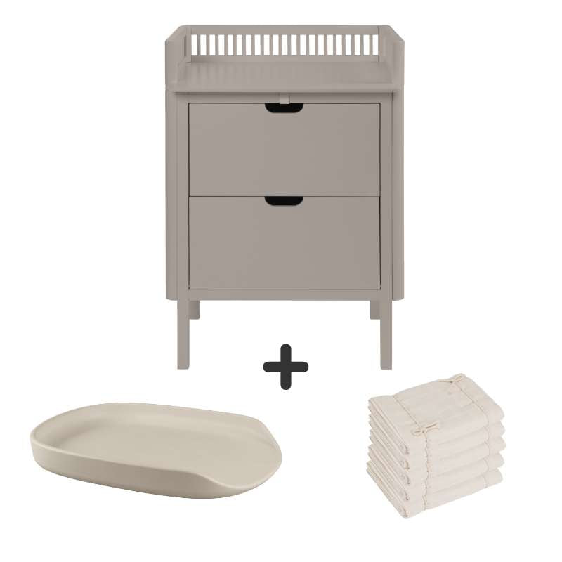 Sebra Skötbordet m. Lådor - Jetty Beige - Paket 2 