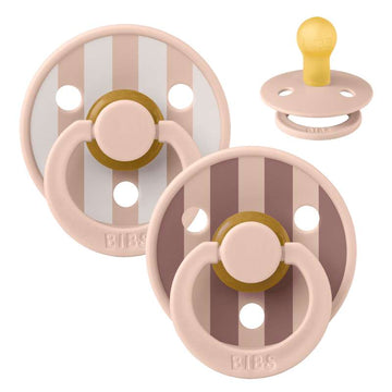 Bibs Rund Colour Napp - 2-Pack - strl. 1 - naturgummi - Studio - Block - Blush Mix 