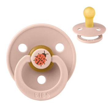 Bibs Rund Colour Napp - strl. 1 - naturgummi - Studio - Nyckelpiga - Blush 