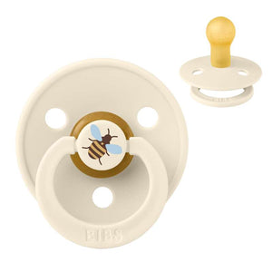 Bibs Rund Colour Napp - strl. 1 - naturgummi - Studio - Bumblebee - Elfenben 