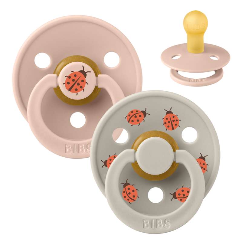 Bibs Rund Colour Napp - 2-Pack - strl. 1 - naturgummi - Studio - Nyckelpiga - Blush Mix 