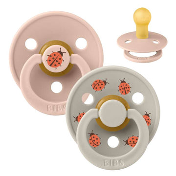 Bibs Rund Colour Napp - 2-Pack - strl. 1 - naturgummi - Studio - Nyckelpiga - Blush Mix 