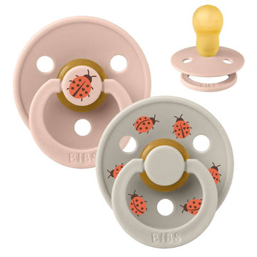 Bibs Rund Colour Napp - 2-Pack - strl. 3 - naturgummi - Studio - Nyckelpiga - Blush Mix 