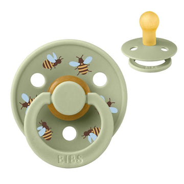 Bibs Rund Colour Napp - strl. 1 - naturgummi - Studio - Bumblebee - Salvia 