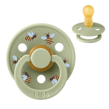 Bibs Rund Colour Napp - strl. 2 - naturgummi - Studio - Bumblebee - Salvia 