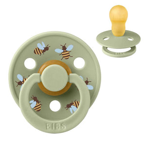 Bibs Rund Colour Napp - strl. 3 - naturgummi - Studio - Bumblebee - Salvia 