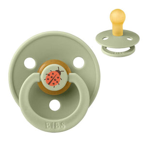 Bibs Rund Colour Napp - strl. 1 - naturgummi - Studio - Nyckelpiga - Salvia 