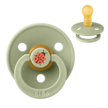 Bibs Rund Colour Napp - strl. 2 - naturgummi - Studio - Nyckelpiga - Salvia 