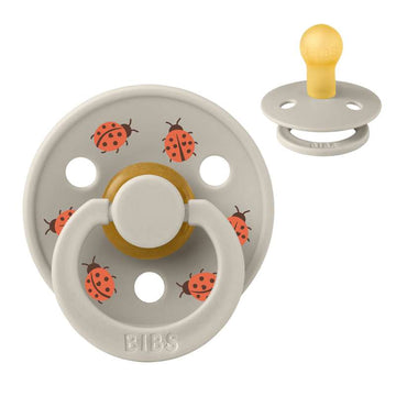 Bibs Rund Colour Napp - strl. 1 - naturgummi - Studio - Nyckelpiga - Sand 