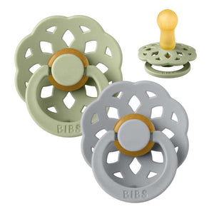 Bibs Boheme Napp - 2-Pack - strl. 2 - naturgummi - Salvia/Moln 