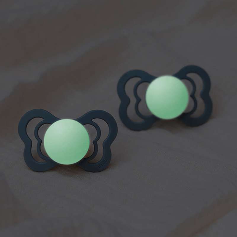 BIBS Symmetrisk Supreme Napp - 2-Pack - Str. 2 - Naturgummi - GLOW - Blush/Vanilla