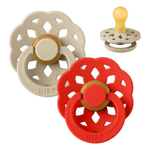 BIBS Rund Boheme napp - 2-Pack - strl. 1 - naturgummi - Vanilj/Candy Apple 