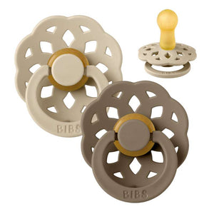 BIBS Rund Boheme Napp - 2-Pack - Str. 2 - Naturgummi - Vanilla/Dark Oak