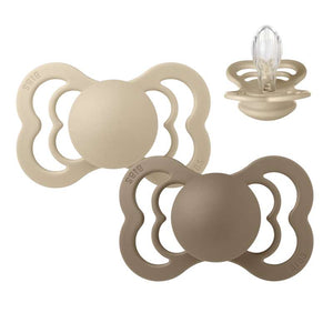 Bibs Supreme Napp - 2-Pack - strl. 2 - Silikon - Vanilj/Mörk Ek 