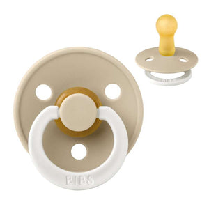 Bibs Rund Colour Napp - strl. 2 - naturgummi - GLOW - Vanilj 