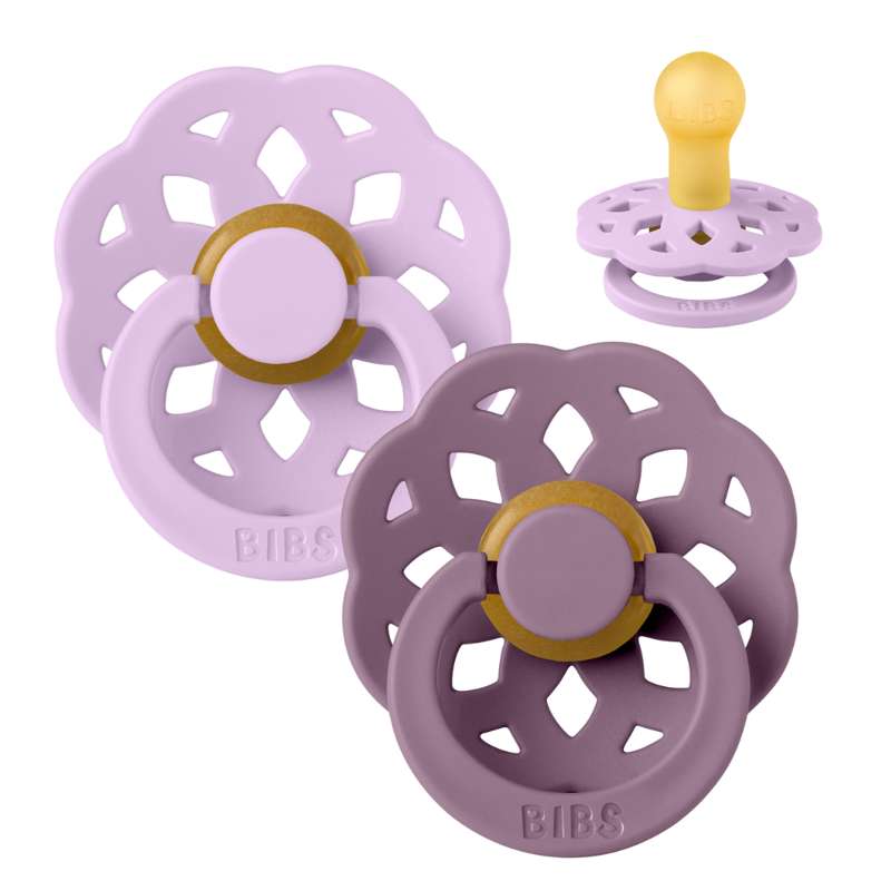 Bibs Boheme Napp - 2-Pack - strl. 1 - naturgummi - Violett Himmel/Mauve 