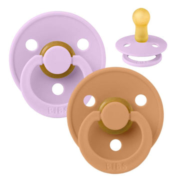 Bibs Rund Colour Napp - 2-Pack - strl. 2 - naturgummi - Violett Himmel/Pumpa 
