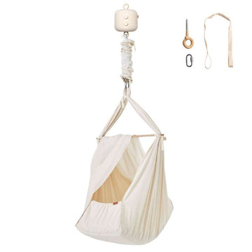 Hjälpa Bundle - Premium - Gungningsvagga m. Gungmotor och Takupphängning - Naturlig 