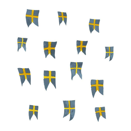 That's Mine Flyttbara & återanvändbara Wallsticker - 14 st. Svenska flaggor.