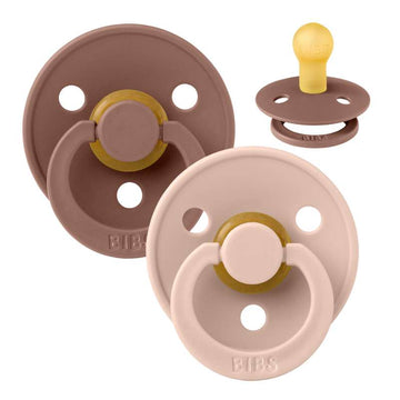 Bibs Rund Colour Napp - 2-Pack - strl. 2 - naturgummi - Woodchuck/Blush 