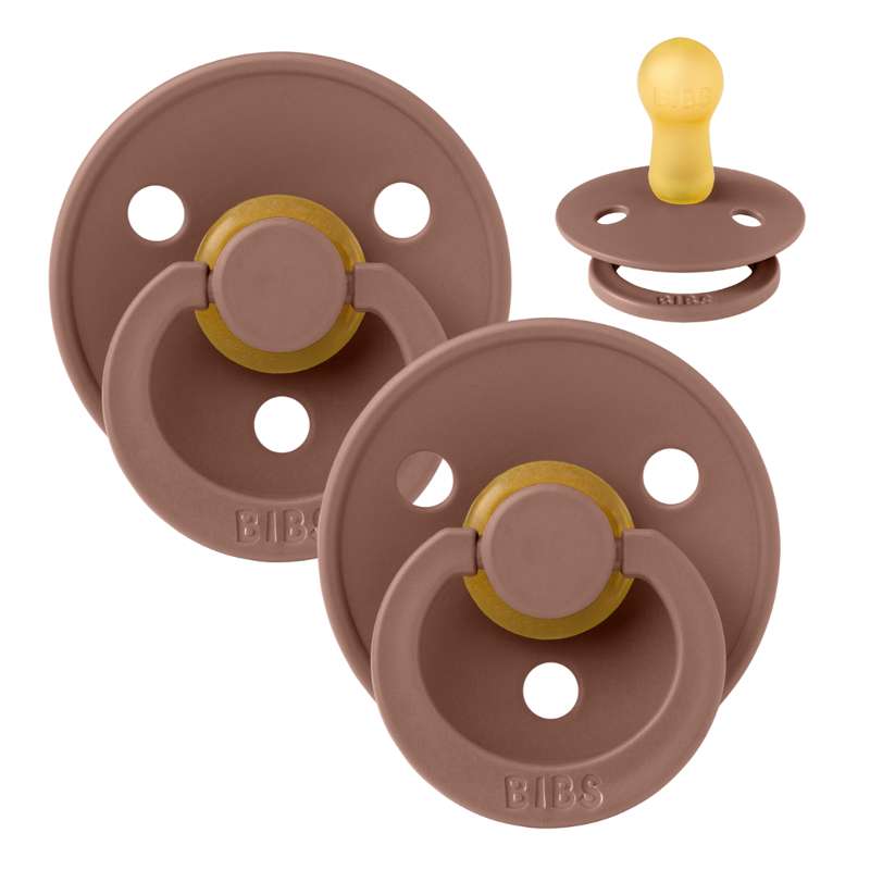 Bibs Rund Colour Napp - 2-Pack - strl. 2 - naturgummi - Woodchuck/Woodchuck 