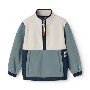 Liewood Wynn fleece-tröja med halv dragkedja - Classic Navy Mix