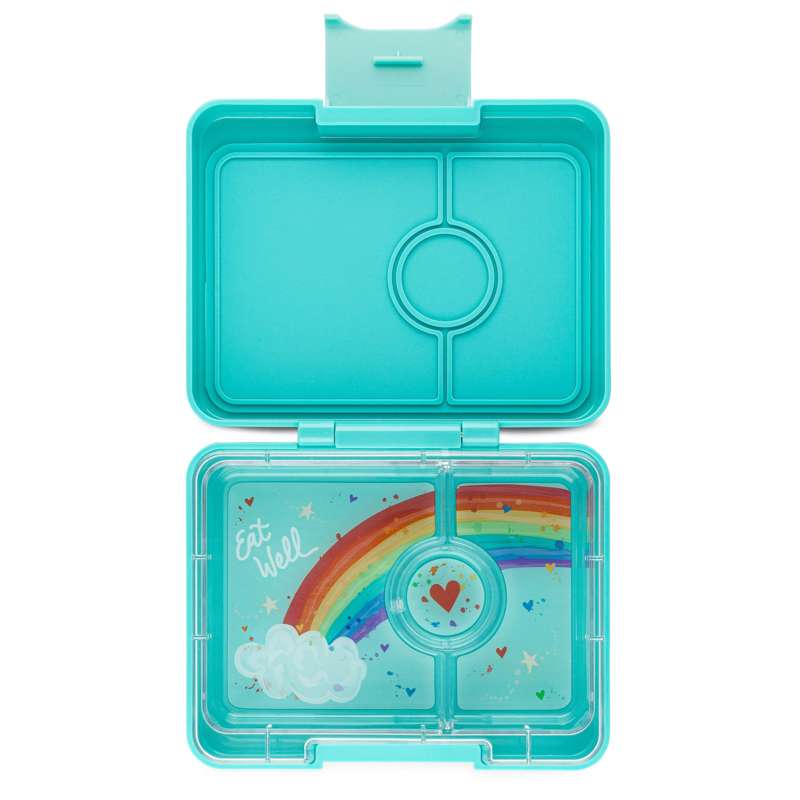 Yumbox Matlåda - Minisnack - 3 rum - Misty Aqua/Rainbow 