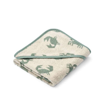 Liewood Alba Babyhandduk med huva - Crab/Sandy 