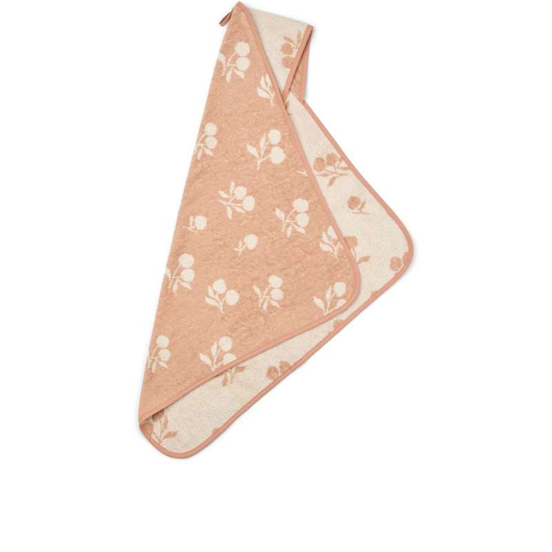 Liewood Alba Babyhandduk med huva - Peach/Sea Shell 