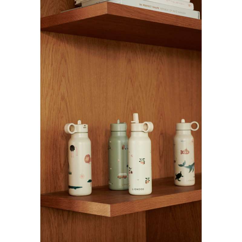 Liewood Falk Drickflaska - Rostfritt Stål - 350ml - Fordon/Dove Blue Mix 