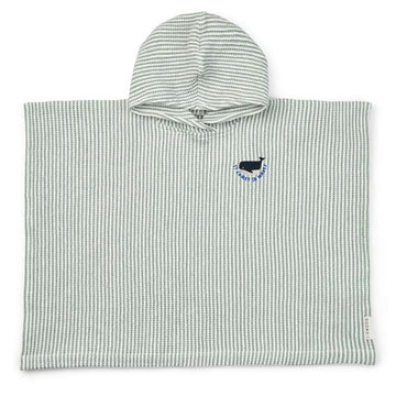 Liewood Paco Poncho - Broderad - Y/D Rand Pepparmint/Crème de la Crème 