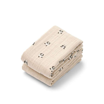 Liewood Lewis Muslin Tygblöjor - 2-pack - Mini Panda/Sandy Mix 