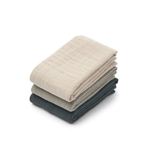 Liewood Lewis Muslin Tygblöjor - 3-pack - Dove Blue Mix 